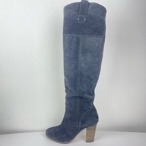 Dolce Vita DV Gray Suede Side Zip Heeled Boots size 6.5 M